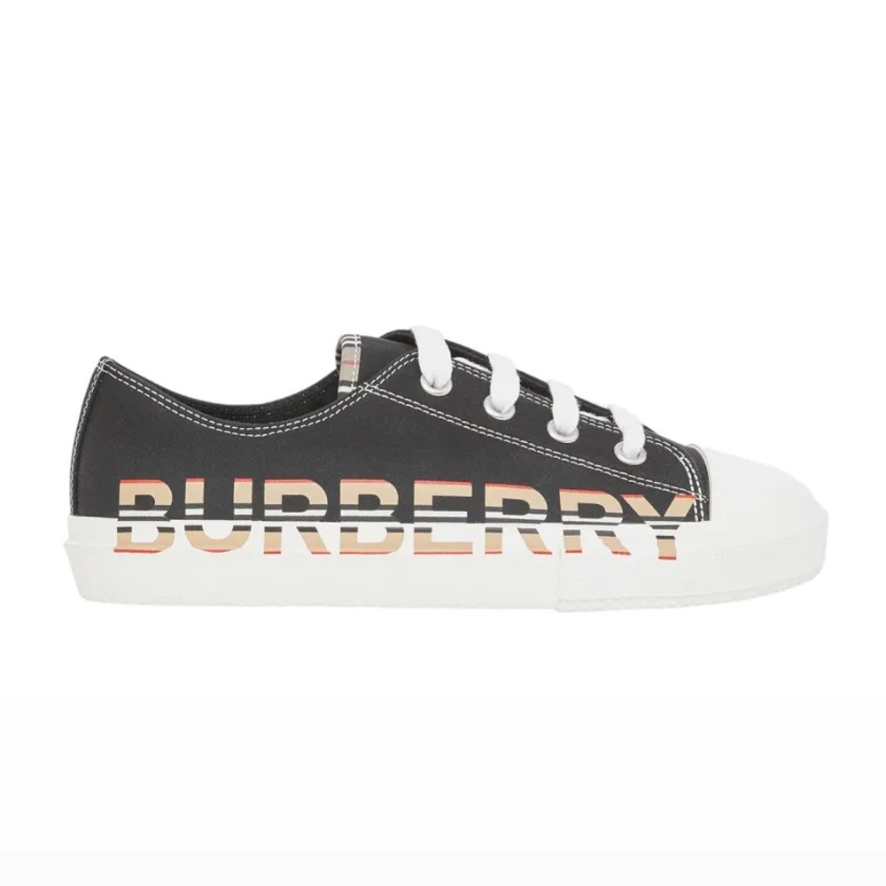 Burberry Kid's Larkhall Icon Stripe Logo Low-Top Sneakers
